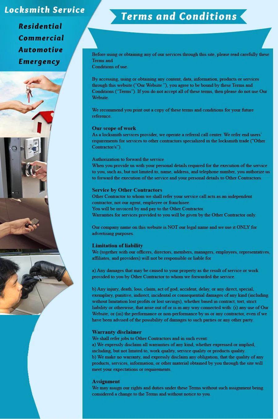 Burbank Lock And Locksmith Burbank, IL 708-297-9183 - TermsAndCondition-1